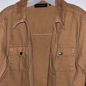 Brown Canvas Jacket - Brown with silver buttons - NWT NEW - No‎ Boundaries - XS
